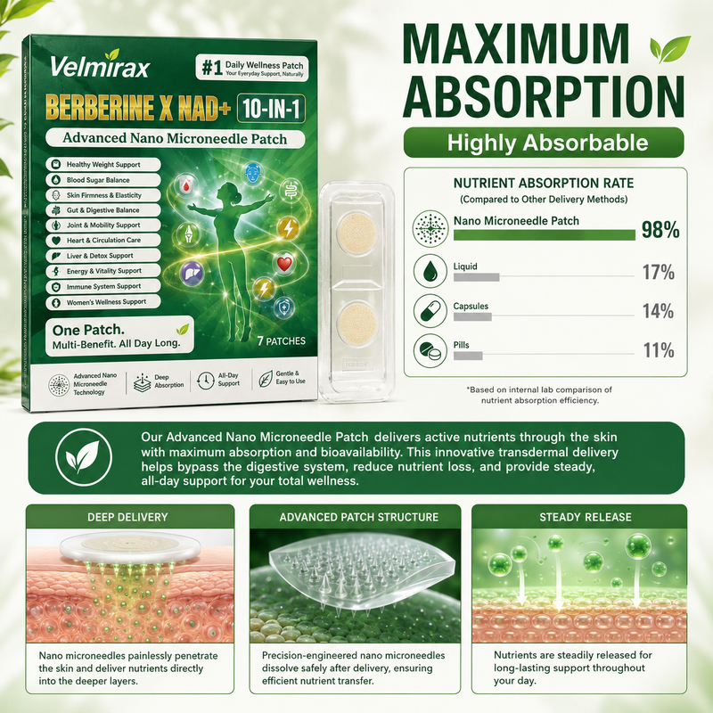 Moringa Berberine 10-IN-1 Advanced Nano Microneedle Patch